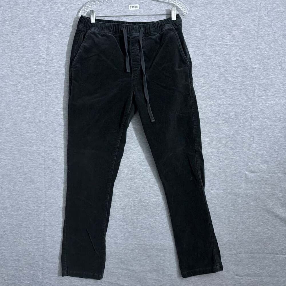 Katin Men's Size Medium Black Corduroy Elastic Waist Slim Leg Pants
